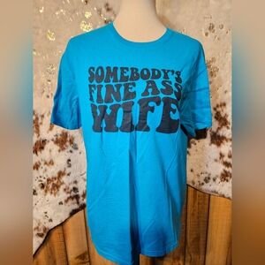 Gildan Turquoise Graphic T-Shirt